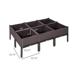 Jardinière Surélevée Outsunny Brune Auto-irrigante De 19,75 Po L. X 19,75 Po L. X 18,25 Po H. -Outsunny 330951258 AlternateImage2 l