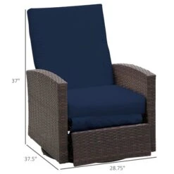 Fauteuil Inclinable Et Pivotant Pour L'extérieur Outsunny En Rotin Avec Siège Coussiné Bleu 7 Fauteuil Inclinable Et Pivotant Pour L'extérieur Outsunny En Rotin Avec Siège Coussiné Bleu -Outsunny 330951282 AlternateImage2 l