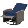 Fauteuil Inclinable Et Pivotant Pour L'extérieur Outsunny En Rotin Avec Siège Coussiné Bleu -Outsunny 330951282 MainImage 001 l
