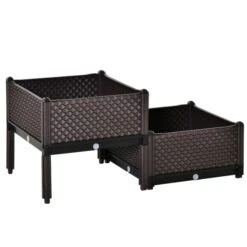 Jardinière Surélevée Auto-irrigante Outsunny Brune De 19,75 Po L. X 19,75 Po L. X 18,25 Po H.