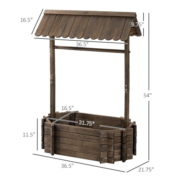 Jardinière Surélevée En Bois Brun Rustique 21,75 Po X 36,5 Po Par Outsunny 4 Jardinière Surélevée En Bois Brun Rustique 21,75 Po X 36,5 Po Par Outsunny – Image 2