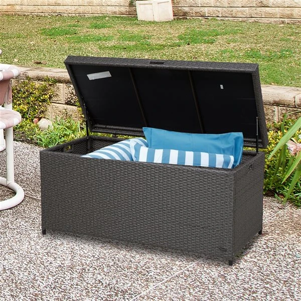 Boite De Rangement En Rotin Brun De 20 Po X 25 Po Par Outsunny 4 Boite De Rangement En Rotin Brun De 20 Po X 25 Po Par Outsunny – Image 2