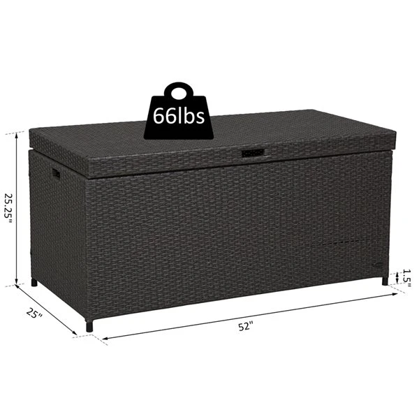 Boite De Rangement En Rotin Brun De 20 Po X 25 Po Par Outsunny 5 Boite De Rangement En Rotin Brun De 20 Po X 25 Po Par Outsunny – Image 3