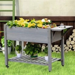 Jardinière Surélevée En Bois Brun Avec Tablette 21,25 Po X 48,5 Po Par Outsunny 9 Jardinière Surélevée En Bois Brun Avec Tablette 21,25 Po X 48,5 Po Par Outsunny -Outsunny 330977184 AlternateImage2 l