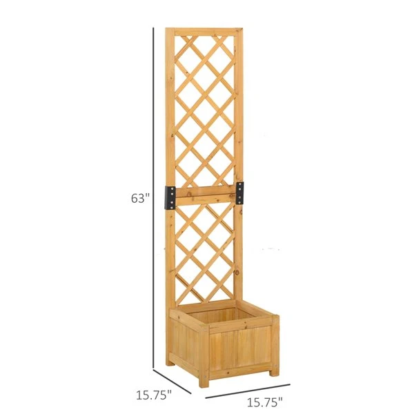 Jardinière Surélevée En Bois Orange 15,75 Po X 15,75 Po Par Outsunny 4 Jardinière Surélevée En Bois Orange 15,75 Po X 15,75 Po Par Outsunny – Image 2