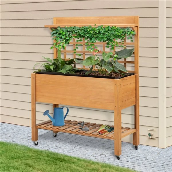 Jardinière Surélevée En Bois Naturel 15,75 Po X 41,25 Po Par Outsunny 5 Jardinière Surélevée En Bois Naturel 15,75 Po X 41,25 Po Par Outsunny – Image 3