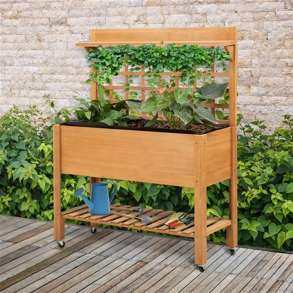 Jardinière Surélevée En Bois Naturel 15,75 Po X 41,25 Po Par Outsunny 6 Jardinière Surélevée En Bois Naturel 15,75 Po X 41,25 Po Par Outsunny – Image 4