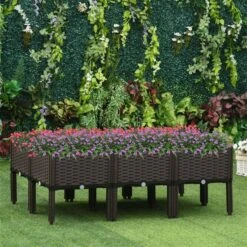 Jardinière Surélevée En Bois Brun 15,75 Po X 15,75 Po Par Outsunny, 6 Pièces -Outsunny 330977201 AlternateImage2 l