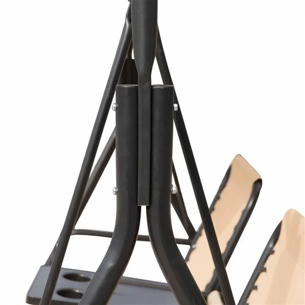 Balancelle Pour 2 Personnes Beige/noir En Acier Par Outsunny 6 Balancelle Pour 2 Personnes Beige/noir En Acier Par Outsunny – Image 4