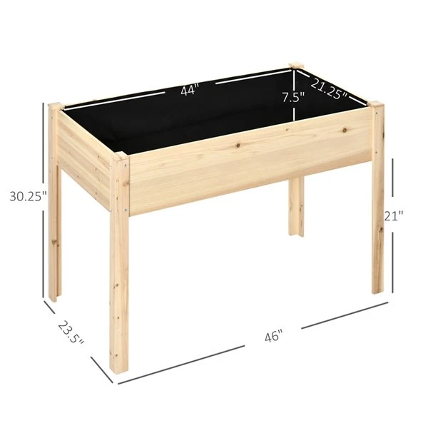 Jardinière Surélevée En Bois Naturel 24 Po X 46 Po Par Outsunny 4 Jardinière Surélevée En Bois Naturel 24 Po X 46 Po Par Outsunny – Image 2