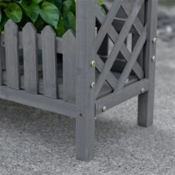 Jardinière Surélevée En Bois Gris Avec Tablette De Rangement 12 Po X 47 Po Par Outsunny -Outsunny 330977219 AlternateImage4 l