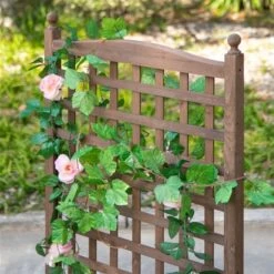 Jardinière Surélevée En Bois Brun Avec Treillis 11 Po X 25,25 Po Par Outsunny -Outsunny 330977221 AlternateImage3 l