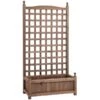 Jardinière Surélevée En Bois Brun Avec Treillis 11 Po X 25,25 Po Par Outsunny 2 Jardinière Surélevée En Bois Brun Avec Treillis 11 Po X 25,25 Po Par Outsunny -Outsunny 330977221 MainImage 001 l