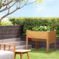 Jardinière Surélevée En Bois Naturel 23,5 Po X 48,75 Po Par Outsunny Avec Crochets -Outsunny 330977224 AlternateImage3 l