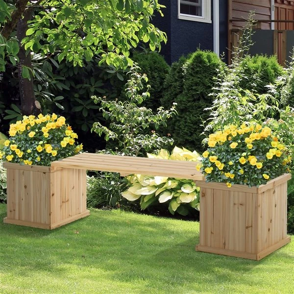 Jardinière Surélevée En Bois Naturel 15 Po X 69,25 Po Par Outsunny 4 Jardinière Surélevée En Bois Naturel 15 Po X 69,25 Po Par Outsunny – Image 2