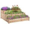 Jardinière Surélevée En Bois Naturel à 3 Niveaux 48,75 Po X 48,75 Po Par Outsunny
