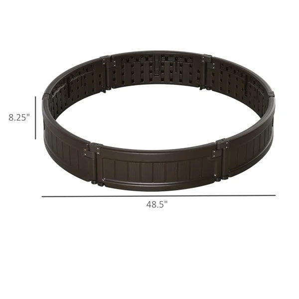 Jardinière Surélevée Rounde En Bois Brun 48,5 Po X 48,5 Po Par Outsunny 4 Jardinière Surélevée Rounde En Bois Brun 48,5 Po X 48,5 Po Par Outsunny – Image 2