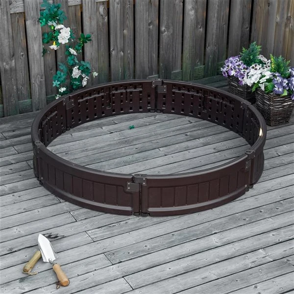Jardinière Surélevée Rounde En Bois Brun 48,5 Po X 48,5 Po Par Outsunny 5 Jardinière Surélevée Rounde En Bois Brun 48,5 Po X 48,5 Po Par Outsunny – Image 3