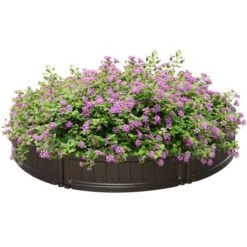 Jardinière Surélevée Rounde En Bois Brun 48,5 Po X 48,5 Po Par Outsunny