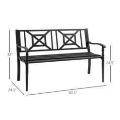 Banc De Jardin Noir 50,5 Po X 32 Po Par Outsunny -Outsunny 330977232 AlternateImage2 l