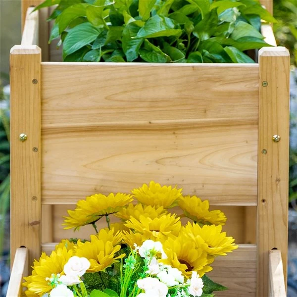 Jardinière Surélevée En Bois Naturel à 3 Niveaux 17,75 Po X 72,5 Po Par Outsunny 6 Jardinière Surélevée En Bois Naturel à 3 Niveaux 17,75 Po X 72,5 Po Par Outsunny – Image 4