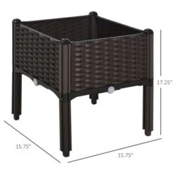 Jardinière Surélevée En Bois Brun 15,75 Po X 15,75 Po Par Outsunny -Outsunny 330977238 AlternateImage2 l