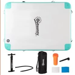 Ilot Flottant Gonflable Par Outsunny, Pompe Et Sac à Dos Inclus