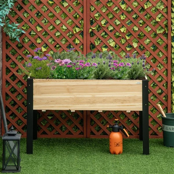 Jardinière Surélevée En Bois Noir 23,5 Po X 47,25 Po Par Outsunny 6 Jardinière Surélevée En Bois Noir 23,5 Po X 47,25 Po Par Outsunny – Image 4
