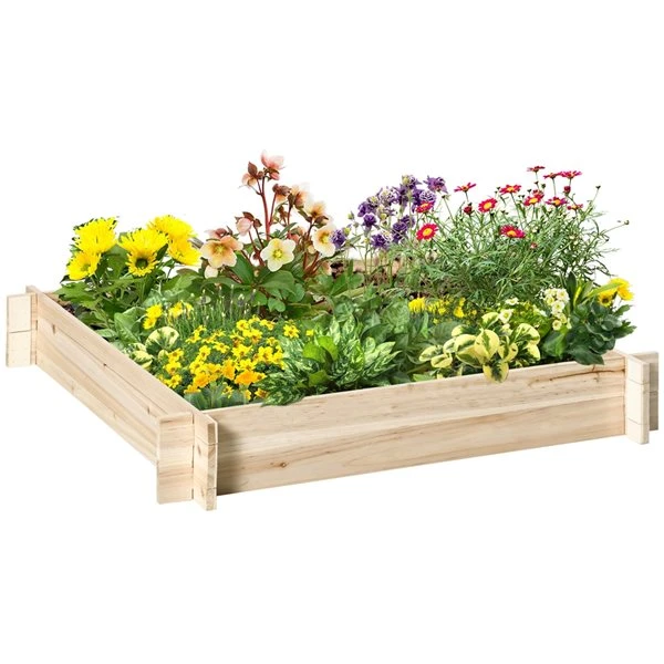 Jardinière Surélevée En Bois Naturel 39,25 Po X 39,25 Po Par Outsunny (sans Vis) 3 Jardinière Surélevée En Bois Naturel 39,25 Po X 39,25 Po Par Outsunny (sans Vis)