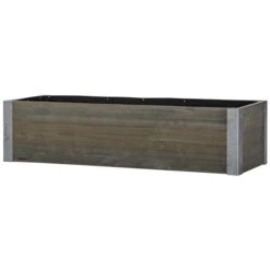 Jardinière Surélevée En Bois Gris Pâle 12 Po X 37,75 Po Par Outsunny