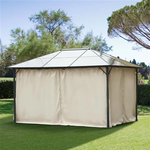 Parois Latérale Pour Abri-soleil 10 Pi X 13 Pi Par Outsunny, Beige 4 Parois Latérale Pour Abri-soleil 10 Pi X 13 Pi Par Outsunny, Beige – Image 2