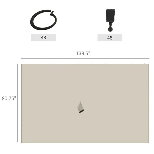 Parois Latérale Pour Abri-soleil 10 Pi X 13 Pi Par Outsunny, Beige 5 Parois Latérale Pour Abri-soleil 10 Pi X 13 Pi Par Outsunny, Beige – Image 3