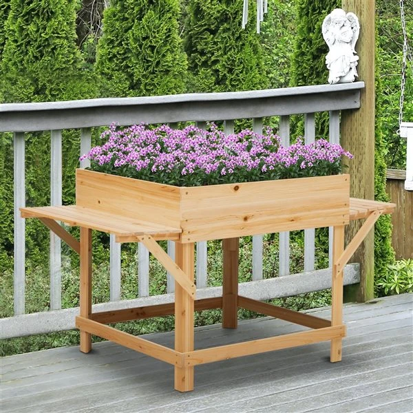 Jardinière Surélevée En Bois Naturel Non-tissé 29,5 Po X 51,5 Po Par Outsunny 5 Jardinière Surélevée En Bois Naturel Non-tissé 29,5 Po X 51,5 Po Par Outsunny – Image 3