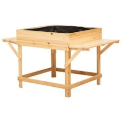 Jardinière Surélevée En Bois Naturel Non-tissé 29,5 Po X 51,5 Po Par Outsunny