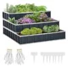 Jardinière Surélevée En Bois Gris Foncé à 3 Niveaux 46,5 Po X 46,5 Po Par Outsunny -Outsunny 330977264 MainImage 001 l