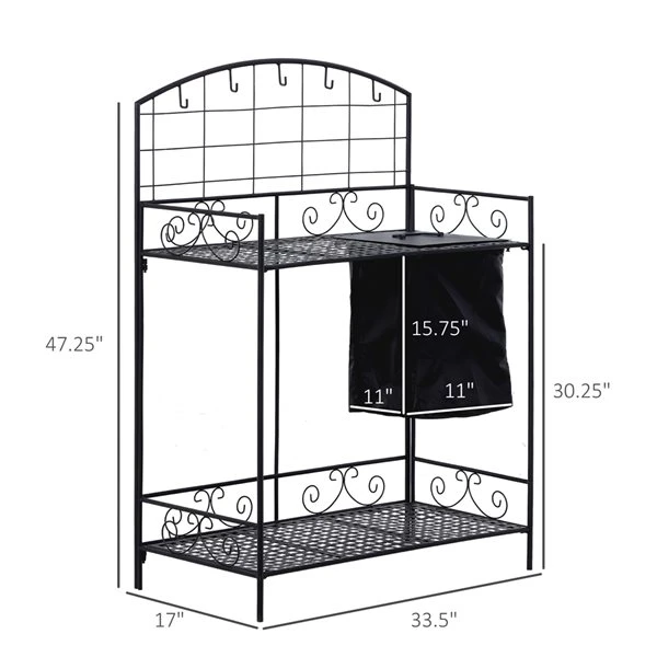 Table De Rempotage Noire 33,5 Po X 47,25 Po X 17 Po Par Outsunny 5 Table De Rempotage Noire 33,5 Po X 47,25 Po X 17 Po Par Outsunny – Image 3