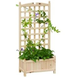 Jardinière Surélevée En Bois Naturel 11,5 Po X 23,5 Po Par Outsunny