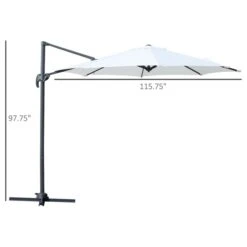 Parasol Suspendu Blanc De 10 Pi Par Outsunny Avec Base Et Manivelle Intégrées 9 Parasol Suspendu Blanc De 10 Pi Par Outsunny Avec Base Et Manivelle Intégrées -Outsunny 330979306 AlternateImage2 l