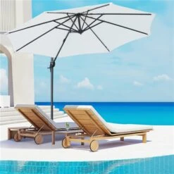 Parasol Suspendu Blanc De 10 Pi Par Outsunny Avec Base Et Manivelle Intégrées 10 Parasol Suspendu Blanc De 10 Pi Par Outsunny Avec Base Et Manivelle Intégrées -Outsunny 330979306 AlternateImage3 l