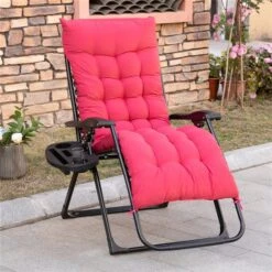 Chaise Stationnaire Outsunny à Posture Zéro-gravité En Métal Noir Avec Coussin De Siège Rouge -Outsunny 330979312 AlternateImage1 l