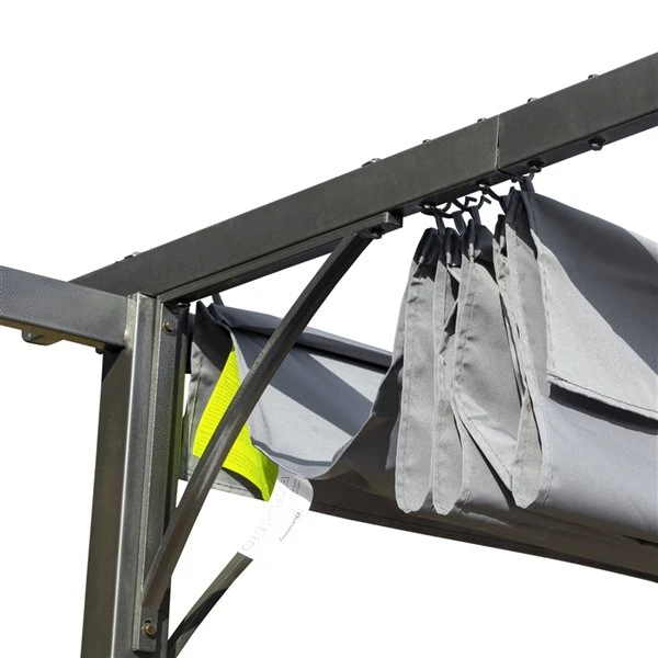 Pergola Autoportante Outsunny En Métal Noir De 116,6 Po L. X 117,6 Po L. X 90 Po H., Auvent Inclus 5 Pergola Autoportante Outsunny En Métal Noir De 116,6 Po L. X 117,6 Po L. X 90 Po H., Auvent Inclus – Image 3