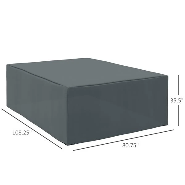 Housse Protectrice Grise Pour Mobilier De Jardin D'Outsunny De 108 Po X 80 Po 5 Housse Protectrice Grise Pour Mobilier De Jardin D'Outsunny De 108 Po X 80 Po – Image 3
