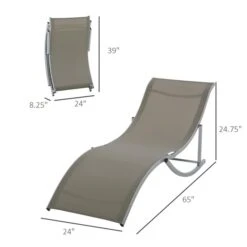 Chaises Longues Stationnaires Outsunny En Métal Gris Pâle Avec Siège En Maille Gris Pâle, Ensemble De 2 8 Chaises Longues Stationnaires Outsunny En Métal Gris Pâle Avec Siège En Maille Gris Pâle, Ensemble De 2 -Outsunny 330979325 AlternateImage2 l