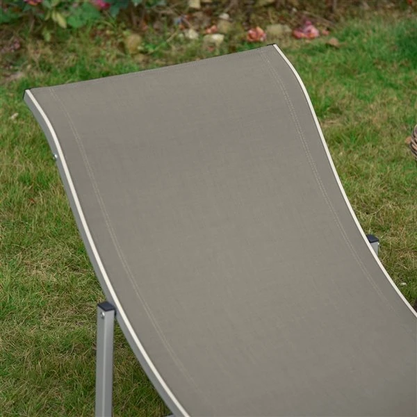 Chaises Longues Stationnaires Outsunny En Métal Gris Pâle Avec Siège En Maille Gris Pâle, Ensemble De 2 6 Chaises Longues Stationnaires Outsunny En Métal Gris Pâle Avec Siège En Maille Gris Pâle, Ensemble De 2 – Image 4