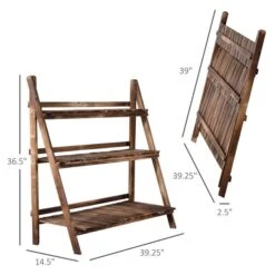 Support Pour Plantes Rectangulaire En Bois Brun Par Outsunny à 3 Niveaux De 36,5 po -Outsunny 330979328 AlternateImage2 l