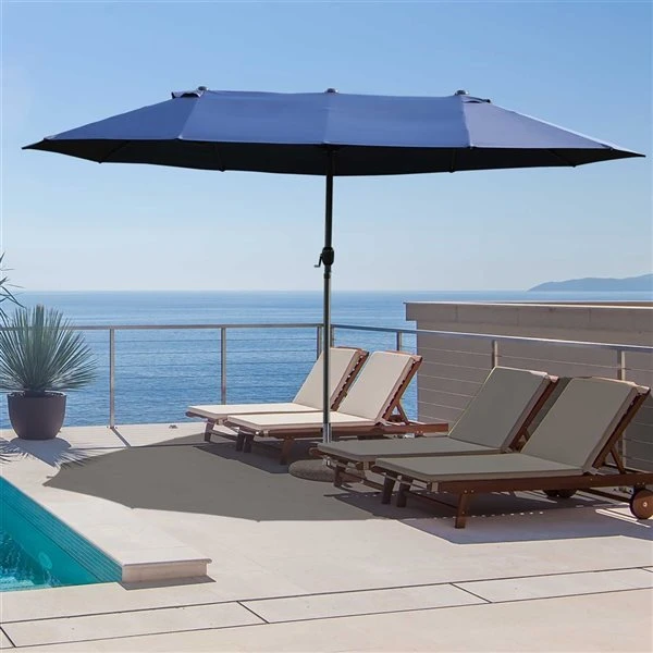 Parasol Double Bleu De 15 Pi Par Outsunny 4 Parasol Double Bleu De 15 Pi Par Outsunny – Image 2