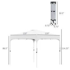 Abri-soleil Blanc Escamotable Et Ajustable Par Outsunny De 10 Pi X 10 Pi -Outsunny 330979338 AlternateImage2 l