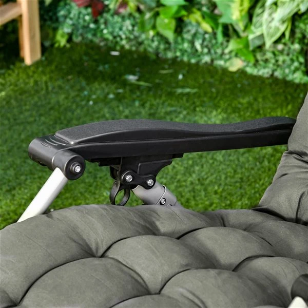 Chaise Stationnaire Outsunny à Posture Zéro-gravité En Métal Gris Pâle Avec Coussin De Siège Gris 6 Chaise Stationnaire Outsunny à Posture Zéro-gravité En Métal Gris Pâle Avec Coussin De Siège Gris – Image 4