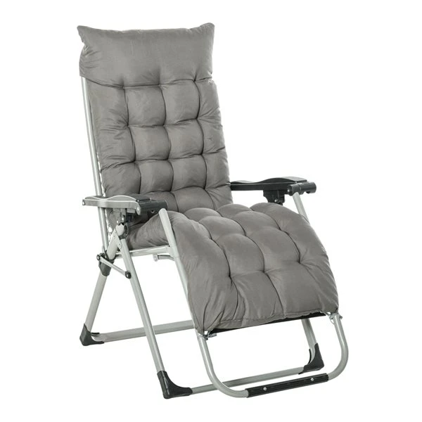 Chaise Stationnaire Outsunny à Posture Zéro-gravité En Métal Gris Pâle Avec Coussin De Siège Gris 3 Chaise Stationnaire Outsunny à Posture Zéro-gravité En Métal Gris Pâle Avec Coussin De Siège Gris