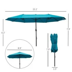 Parasol Double Aigue-marine De 15 Pi Par Outsunny -Outsunny 330979353 AlternateImage2 l